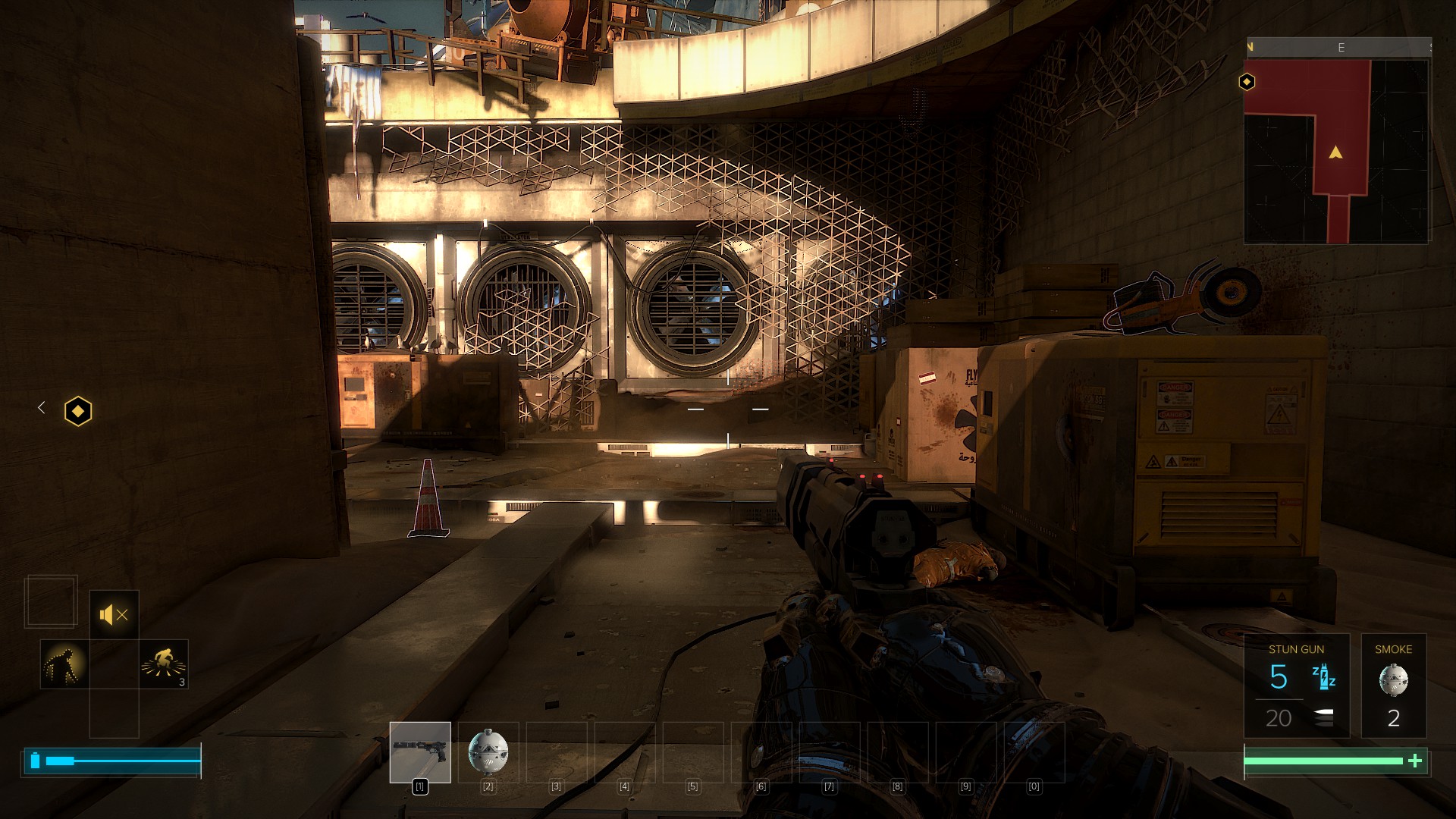 Weapons bar in action.