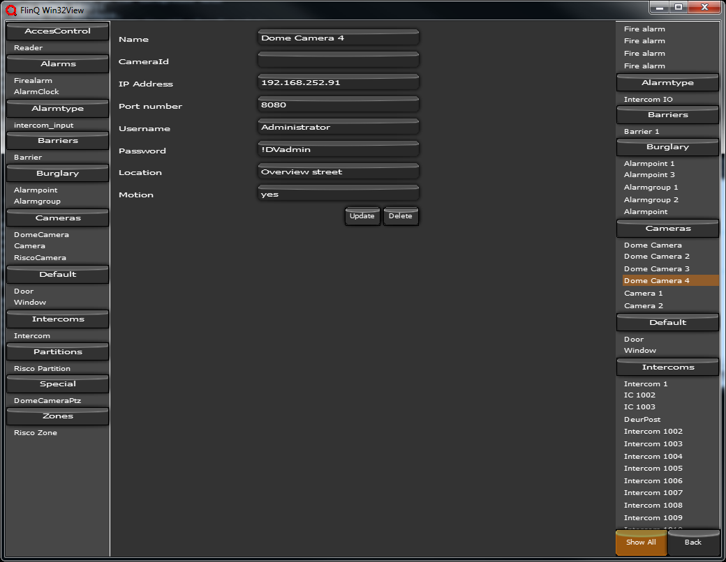 Editing device properties in the editor