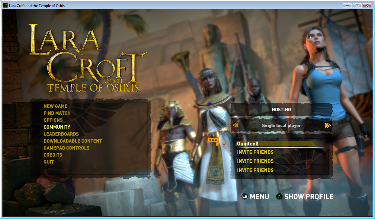 The context bar switches to gamepad prompts automatically.