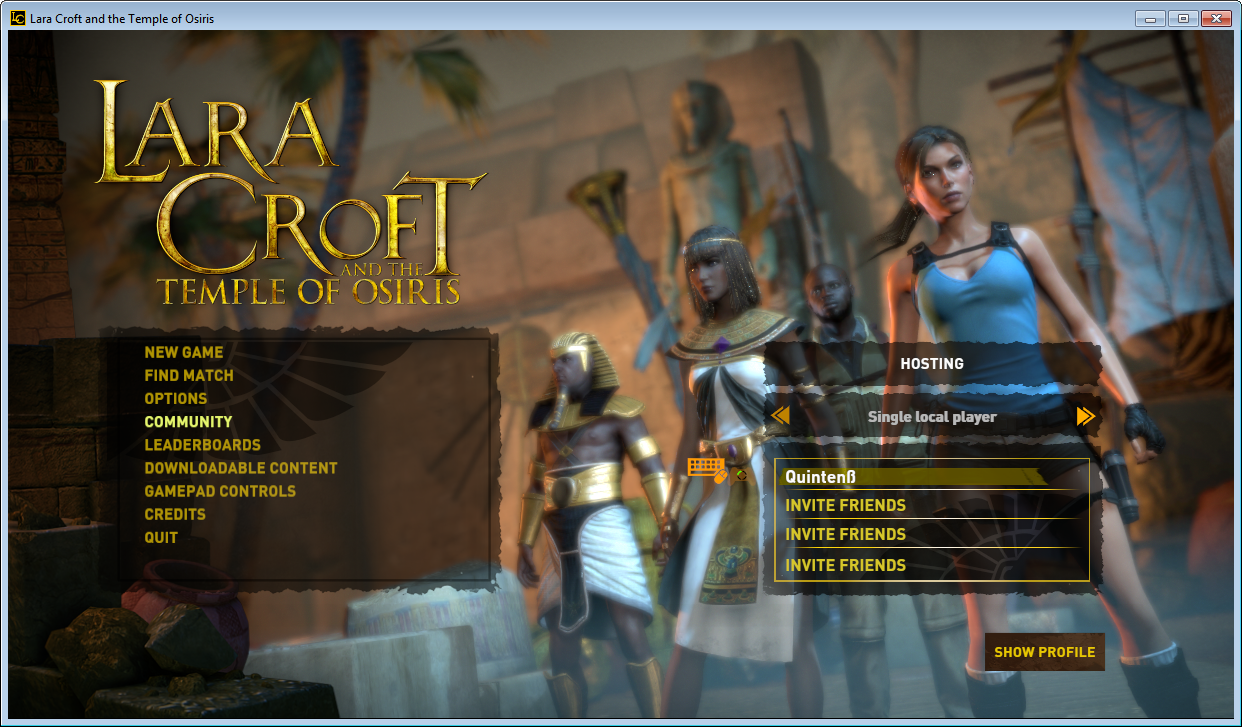 Main menu of the PC version.